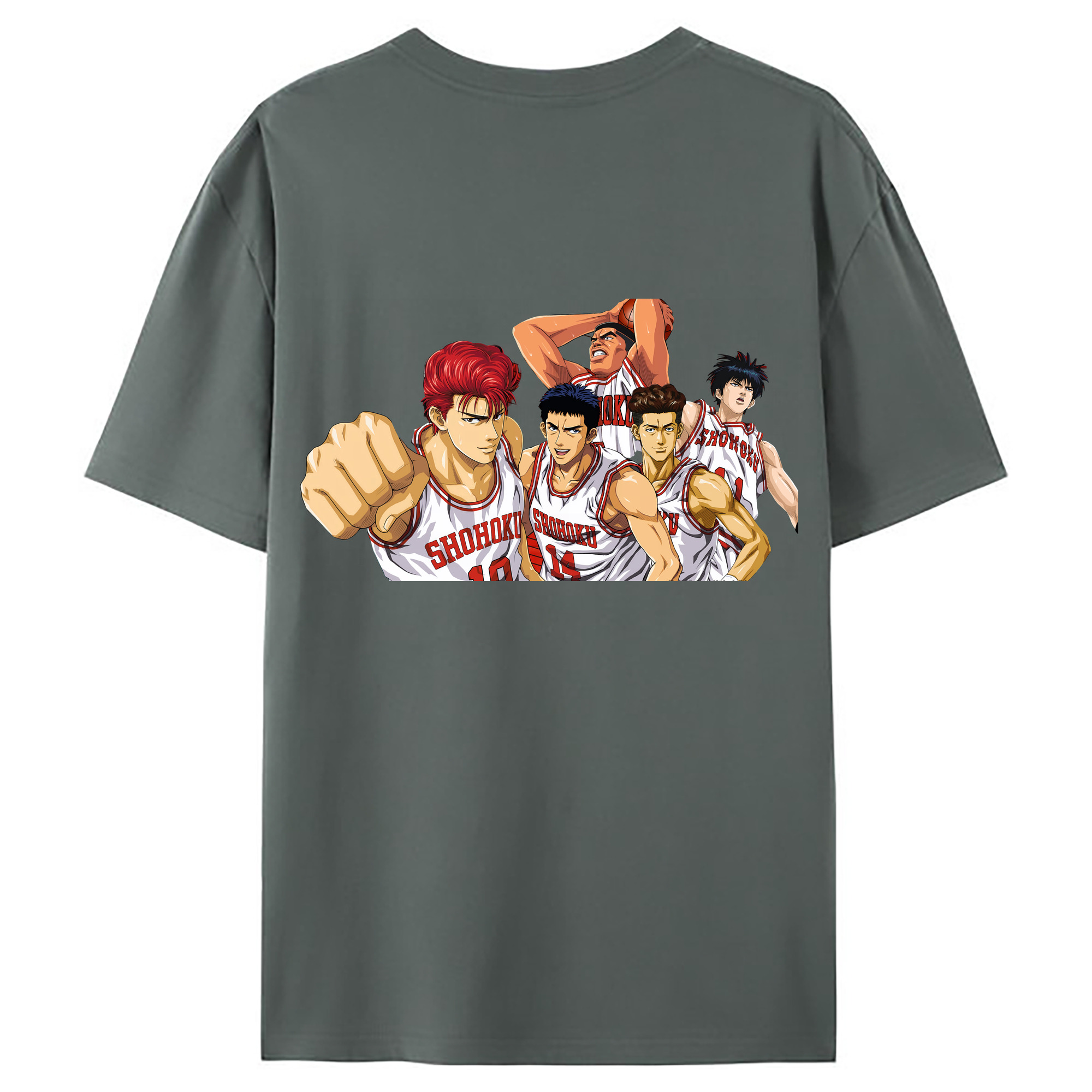 （画像用） SLAM DUNK／スラムダンク 綿100％ メンズ半袖Tシャツ（バックプリント） 通気性